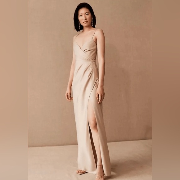 SACHIN & BABI NWT Freya Satin Maxi Slip Dress in Champagne Size 12 *READ*
